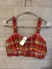 Women’s American Eagle Outfitters Rainbow Plaid Crop Halter Tank Top Size Small