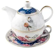 Roses & Butterflies Navy Floral Decorative Tea For One Teapot/Teacup Set 450ml