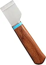 Angoily 1Pc Leather Skiving Tool Portable Leather Cutting Knife with Wooden Handle for DIY Crafts Durable Edges and Skiving
