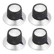 4pcs 6mm Potentiometer Control Knobs For Guitar Volume Tone Black Silver Tone