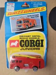 CORGI WHIZZWHEELS - ERF FIRE ENGINE WATER TENDER [RED] MINT VHTF CARD GOOD