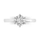 1CT Round Sapphire Wedding Bridal Promise Engagement Ring 14k white Solid Gold