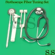 White ENT Mini Otoscope+ Tuning Fork +Babinski Hammer Diagnostic Examination Set