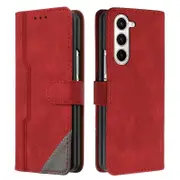 Leather ic Clasp Case with Flip Wallet Stand Function Cover for Samsung Z Fold 5