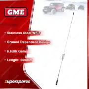 GME 600mm 6.6DBI Gain Stainless Steel UHF CB Antenna Whip -4WD Offroad AE4007