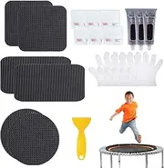 Generic Trampoline Patch Repair Kit | Waterproof Trampoline Patches, Scraper, Gloves, Glue | Long-Lasting Fix, Multi-Purpose Trampoline Net Repair Kit for Tears or Holes in a Trampoline Mat