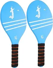 YARNOW 2pcs Wooden Badminton Rackets Upgrade Thickened Paddle for Adults Lightweight Sport Paddle for Outdoor Fun Exercise Parent Interaction