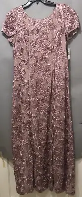 Alex Evenings Pink Floral Women’s Gown Size 14