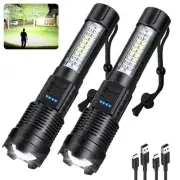 Rechargeable Flashlights 990,000 High Lumen - 2 Pack, Super Bright LED Flash