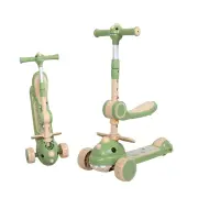 Foldable Kids Scooter Flip-able Seat Green