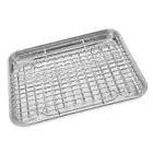 1 Set Baking Tray with Rack Stainless Steel Toaster Oven Baking Pan for