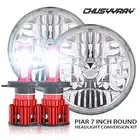 Pair 7" inch Round LED Headlights Hi/Lo Beam Fit Chevrolet Chevy Nova 1963-78