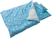 Marushin 2895027300 Nap Set 7-Piece Doraemon Blue Sketch Character Cute Nap Comforter Set with Storage Bag Comforter Pillow Stylish Nursery