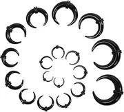 [Generic] 18PCS Septum Tapers Acrylic Septum Pincher Ear Tapers Kit C Shape Buffalo Ear Gauges Stretching Expander Rings for Nose Ear Gauges