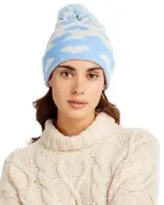 Aqua Heart Jacquard Cuffed Hat Blue Size OSFA
