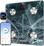 RENPHO Body Fat Scales Digital Personal Scales Bluetooth Scales with App Smart Scales for Body Fat, BMI, Muscle Mass, Protein, BMR, Marble, Elis 1