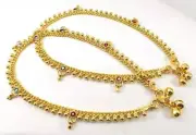 Anklet 18k Gold Plated Ankle Chain Indian 10" Payal Women Jewelry Foot Bracelet