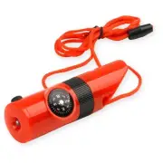 NDūR's 7-in-1 Survival Whistle - Compass, Light, Magnifier, Mirror, Thermometer