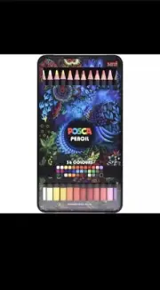 Uni POSCA Pencil - Oil Colouring Pencil - KPE-200 - 1 of Each Colour - 36 Set
