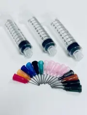 3pcs 10ml Syringes & 15pcs Mix Blunt Tip Needles Glue, Ink, Dispensing