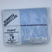 Vintage Dantrel Dan River Blue Double Flat Bed Sheet New In Package - Irregular