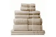 8pc Royal Comfort Zero Twist Soft Absorbent Quick Dry Cotton Towel Set Beige