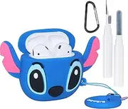 Cute for AirPods Case - Cartoon Cover Silicone Protective Accessories Set Kit for AirPods 1st/ 2nd Generation Case - 3D Funny Cover Skin for AirPods 2 Case for Boy Girl Gift - Blue