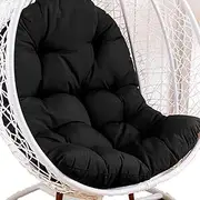 Hanging Egg Chair Cushion Only, Outdoor Thick Swing Egg Chair Replacement, Large Garden Hammock Chair Cushion, Garden Swing Cushion Replacement Indoor and Outdoor Bedroom Patio (Size : Black)