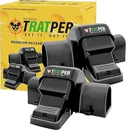 Tratper Large and Small Rat Traps - 2 Pack Tunnel Dual-Entry, Outdoor & Indoor, Warehouse, Quick Humane Kill, Reusable, Pest Control for Rats, Mice, Mouse Traps (8”x6”x5)