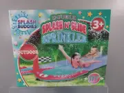 NEW & SEALED DOUBLE SPLASH N' SLIDE SPRINKLER WATER SLIP N SLIDE WITH SPRINKLER