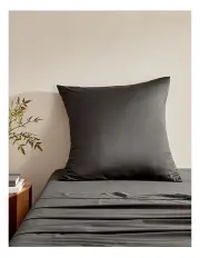 [Serene] Bamboo Cotton Blend Sateen Euro Pillowcase in Charcoal