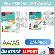 A4 A5 Pre-Printed Canvas Pad Textured Paper Acrylic Watercolor Markers Painting
