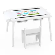 Costway Kids Activity Table & Chair Sand/Water Sensory Set White
