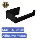 Toilet Roll Holder Square Black Adhesive No-Drill Bathroom 304 Stainless Steel