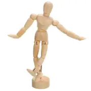4.5" Wooden Mannequin Figure, Artist Drawing Manikin Model Flexible