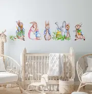Peter Rabbit Wall Decals Australian Design Hand Painted Peel & Stick, Removable Wall Decal. Nursery, Kids Playroom, Kids Teens Bedroom