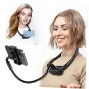 Cell Phone Stand, Neck Cell Phone Holder, Hand Free Flexible Gooseneck Black