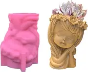 Garland Girl Succulent Flower Pot Pen Holder Silicone Mold Concrete Planter Vase Clay Plaster Cement Epoxy Resin Casting Mold