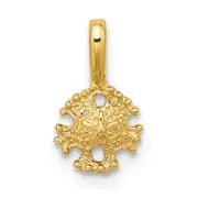 14K Yellow Gold Mini Sand Dollar With Fixed Bail Charm