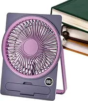 Desk Fan - Rechargeable Mini Fan | Ultra Slim Desk Fans Small Quiet | Personal Portable USB Electric Cooling Tool Hangable Standing For Office Dormitory Kitchen Bedroom And Study Room