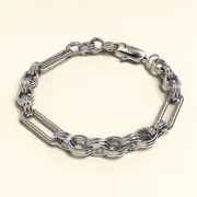 Roxanne Oval Link Paperclip Chain White Gold Bracelet