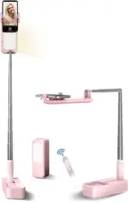 Selfie Stand with 360° Rotates Phone Holder, Foldable/Rechargeable/Wireless/Over