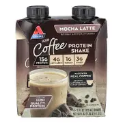 Atkins, Iced Coffee Protein Shake, Mocha Latte, 4 Shakes, 11 fl oz (325 ml) Each