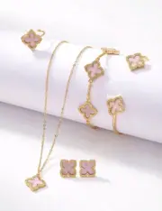 Clover Necklace • Ring • Bracelet • Earrings Jewelry Set