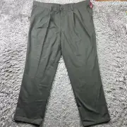 Dockers Original Khaki Pleated Classic Fit Permanent Crease 44x32 Gray Pants