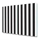 Glass Induction Ceramic Hob Cover Worktop Saver Stripe Black and White 2x30x52