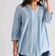 Autograph Top Tunic Shirt pink or blue Blouse Plus Size 26 RP$80 Pin-tucked