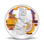 Laddu Gopal Coin / Bal Gopal Shree Krishna Color Coin Pure Silver 999