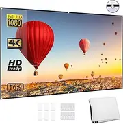 80-inch Portable HD Projector Screen 16:9 Projection Screen Foldable Durable Wall Mounted for Movies Home Theater 80-INCH