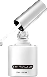 8-in-1 Nail Glue Gel - Versatile Bonding Base, Nail | 10ml Precision Formula for Nail Extension, Art Decoration, and Rhinestone Fixing, Long-Lasting Glue for Professional or Manicures